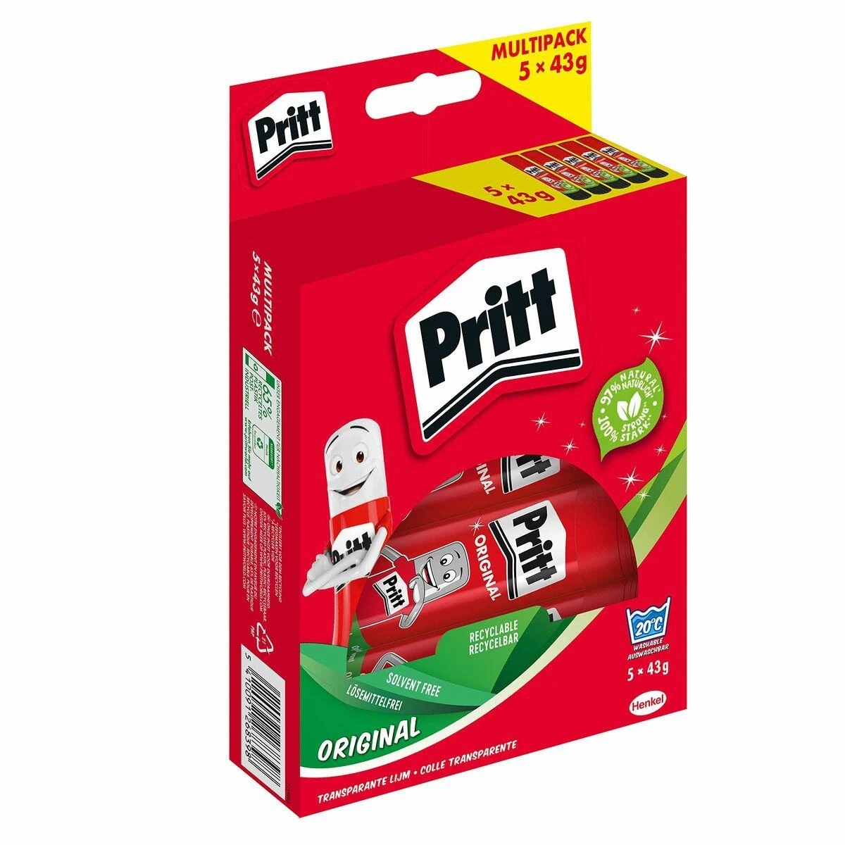 „Dell Pritt“ klijų pieštukai, kelių pakuočių pakuotė, 5 vnt. x 43 g, 9H, PS8BF