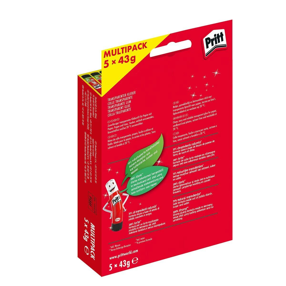 „Dell Pritt“ klijų pieštukai, kelių pakuočių pakuotė, 5 vnt. x 43 g, 9H, PS8BF