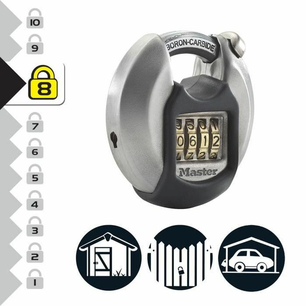 „Master Lock Disc“ kombinuotas užraktas iš nerūdijančio plieno M40EURDNUM