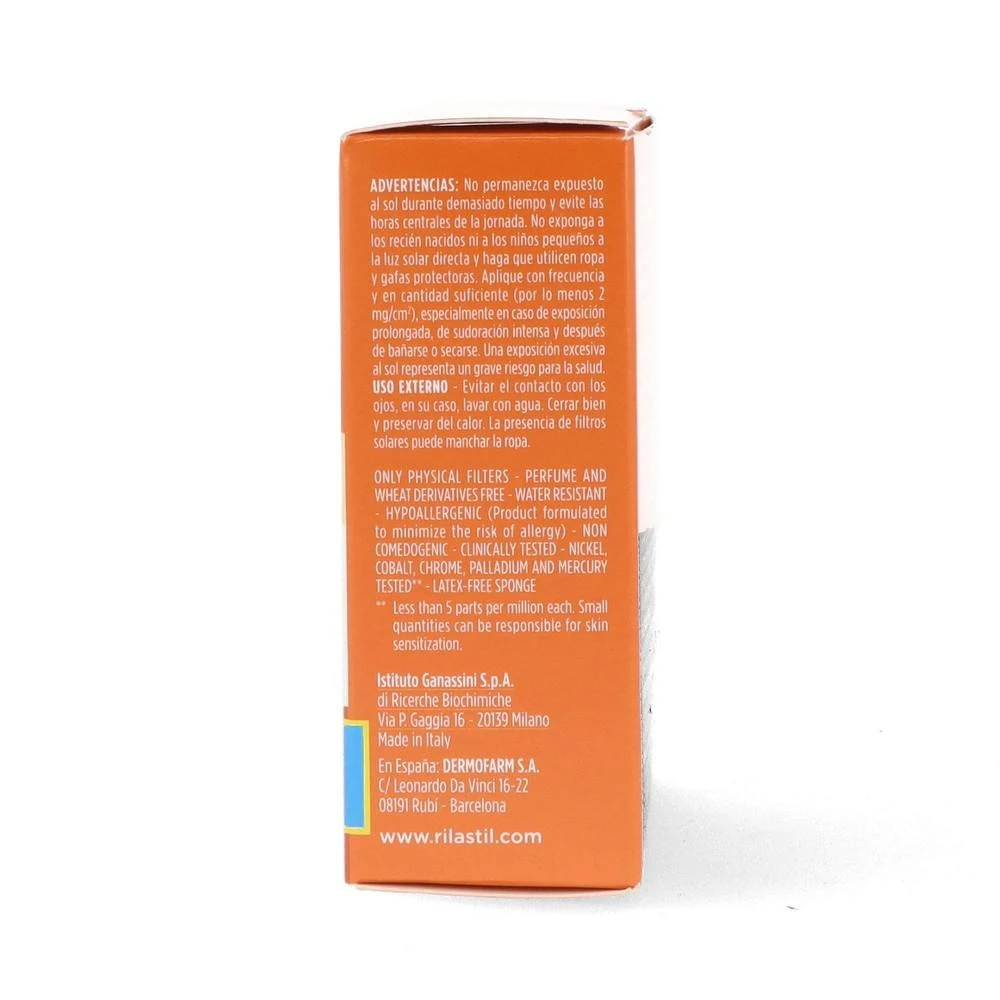 kreminis makiažo pagrindas su apsauga nuo saulės Rilastil Sun System Uniform Compact Kreminis Spf50+ atspalvis 01 rusvai gelsvas 10g
