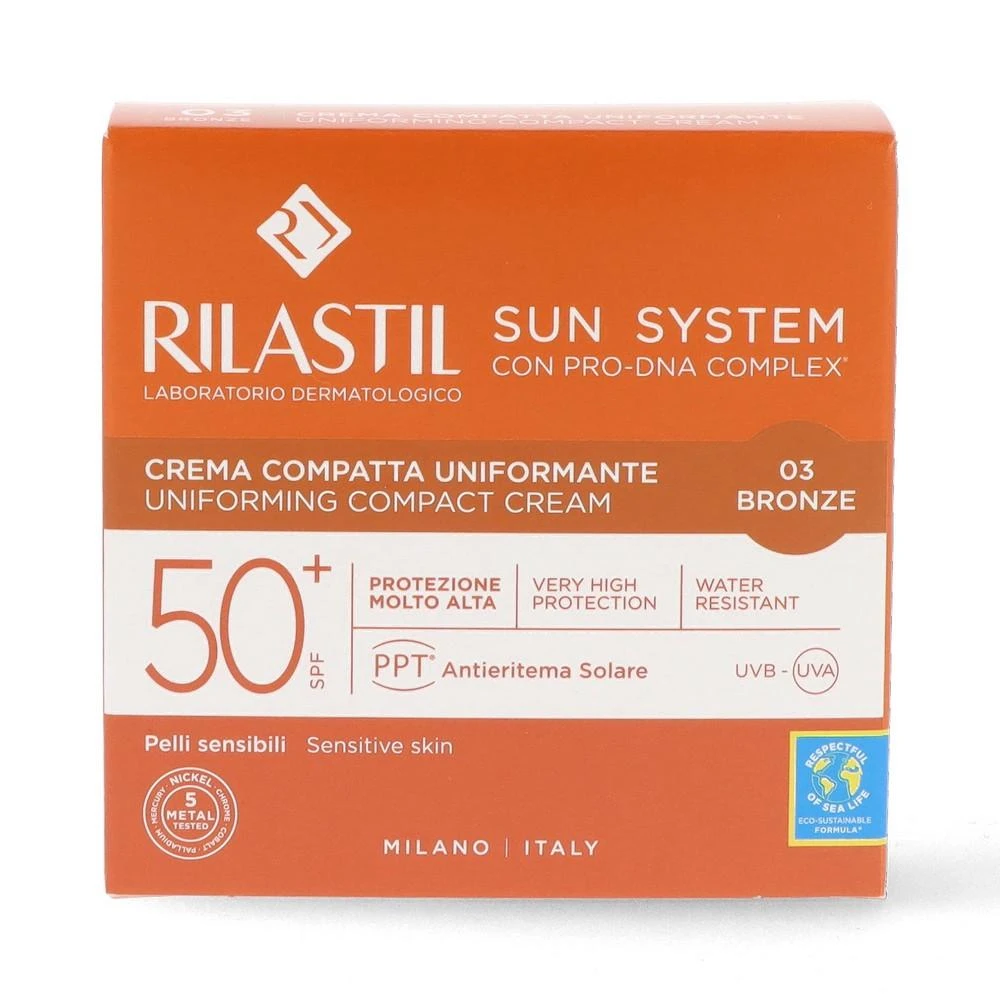 Rilastil Sun System Uniform Compact Kreminis Spf50+ atspalvis 03 Bronze 10g