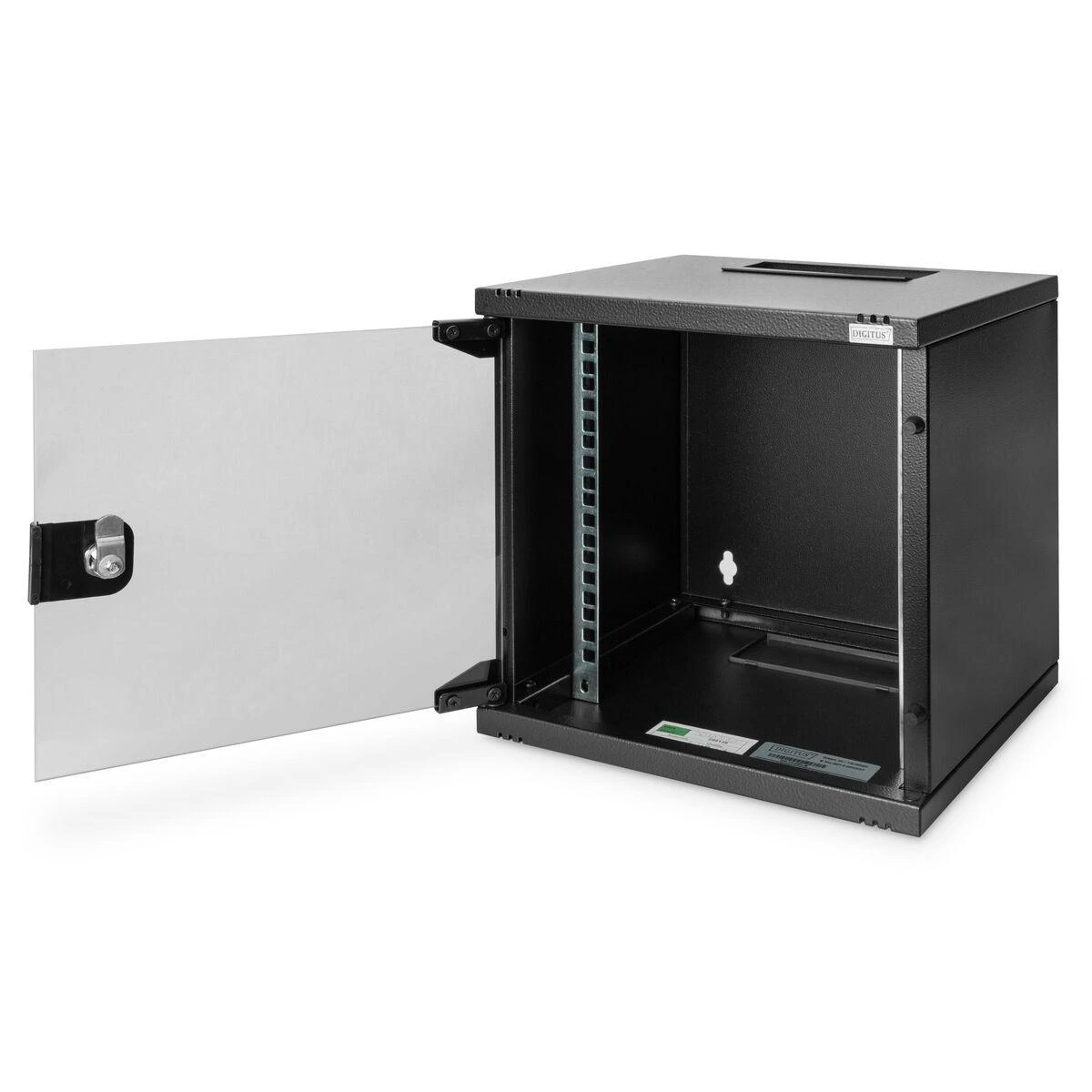Digitus | Prie sienos tvirtinama spintelė | DN-10-06U-B | IP apsaugos klasė: IP20; Priekinės durys: Stiklinės durys, viena vertus atidaromos; Spintelės tipas: Prie sienos tvirtinama spintelė; Plotis: 300 mm; Keliamoji galia: 30 kg | Juodas