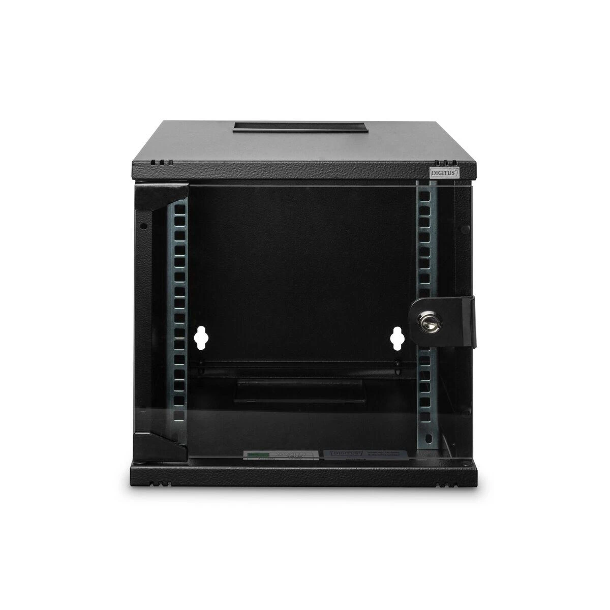 Digitus | Prie sienos tvirtinama spintelė | DN-10-06U-B | IP apsaugos klasė: IP20; Priekinės durys: Stiklinės durys, viena vertus atidaromos; Spintelės tipas: Prie sienos tvirtinama spintelė; Plotis: 300 mm; Keliamoji galia: 30 kg | Juodas