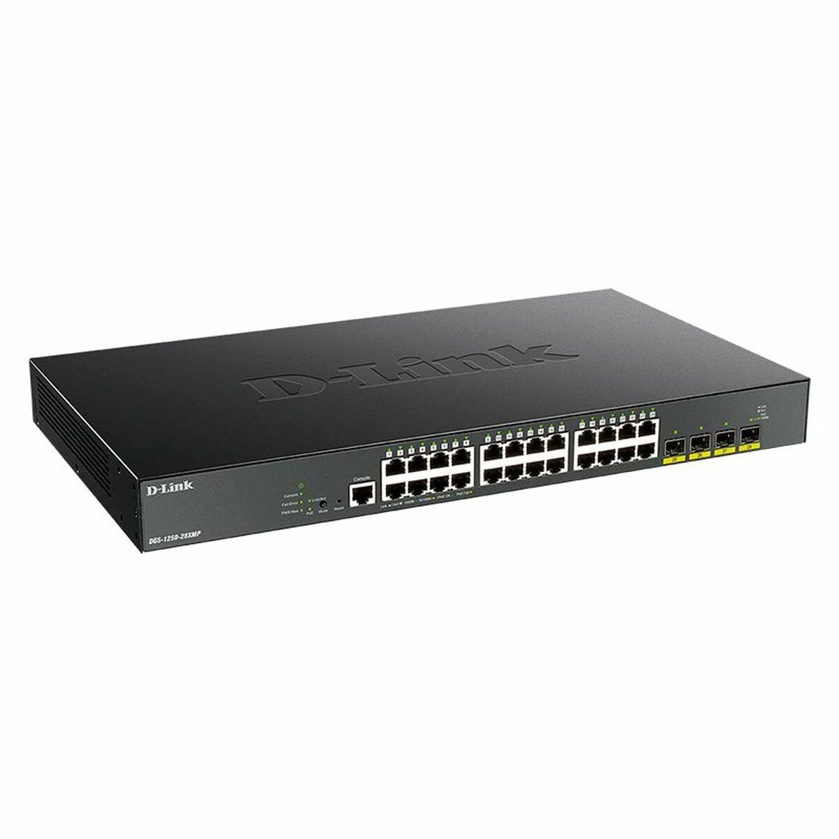 Šakotuvas D-LINK 28-Port Smart Managed PoE+ Gigabit Switch 4x 10G dlink žalias 3.0 24x 10/100/1000Mbit/s TP RJ-45 PoE prievadas 802.3at