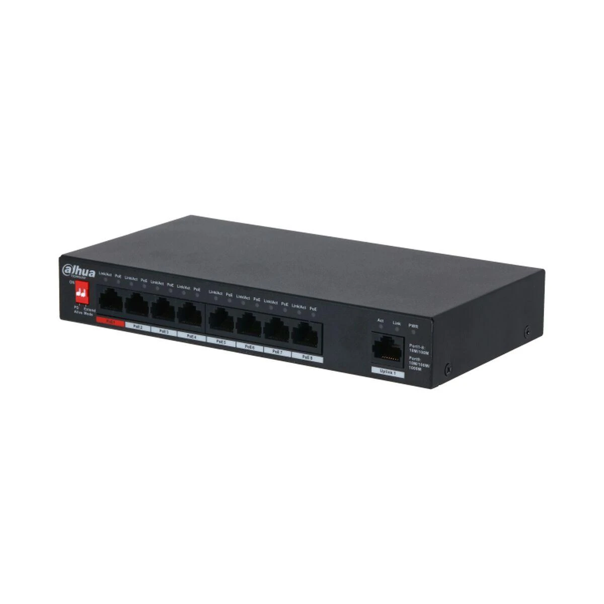 Šakotuvas SWITCH POE PFS3009-8ET1GT-96-V2 8 PRIEVADŲ DAHUA
