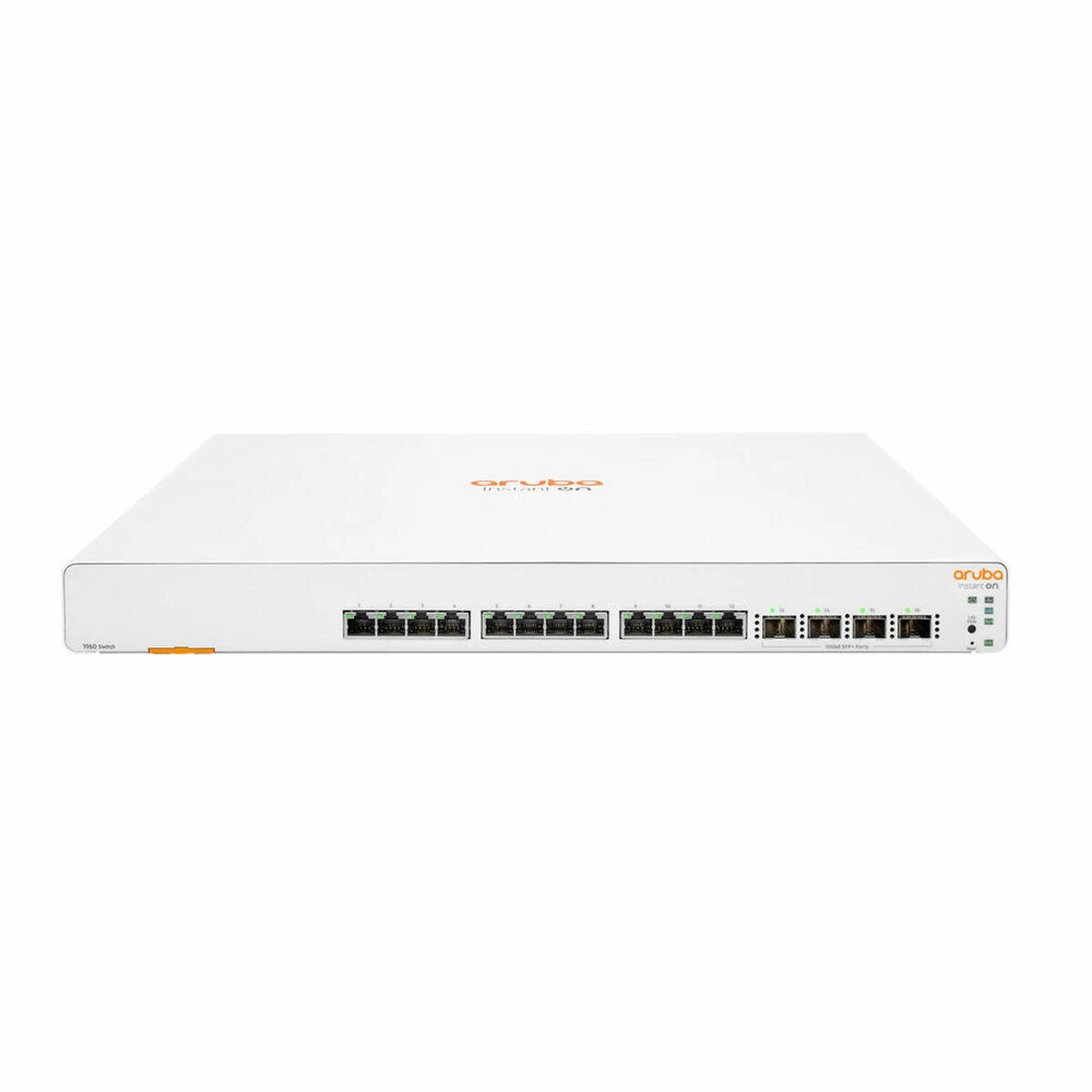 Šakotuvas Hewlett Packard (HP) HPE Aruba Networking Tinklo momentinio įjungimo komutatorius 12p 10GBT 4p SFP+ 1960 Valdomas L2+ 10G Ethernet (100/1000/10000) 1U Balta