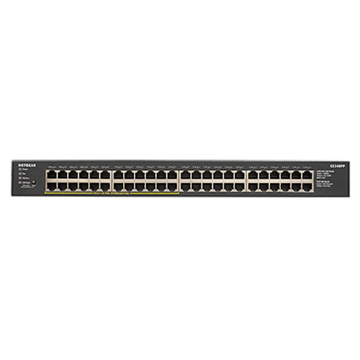 Serveris Netgear GS348PP Ne-valdomas Gigabit Ethernet (10/100/1000) Juoda Maitinimas per Eternetą (PoE)