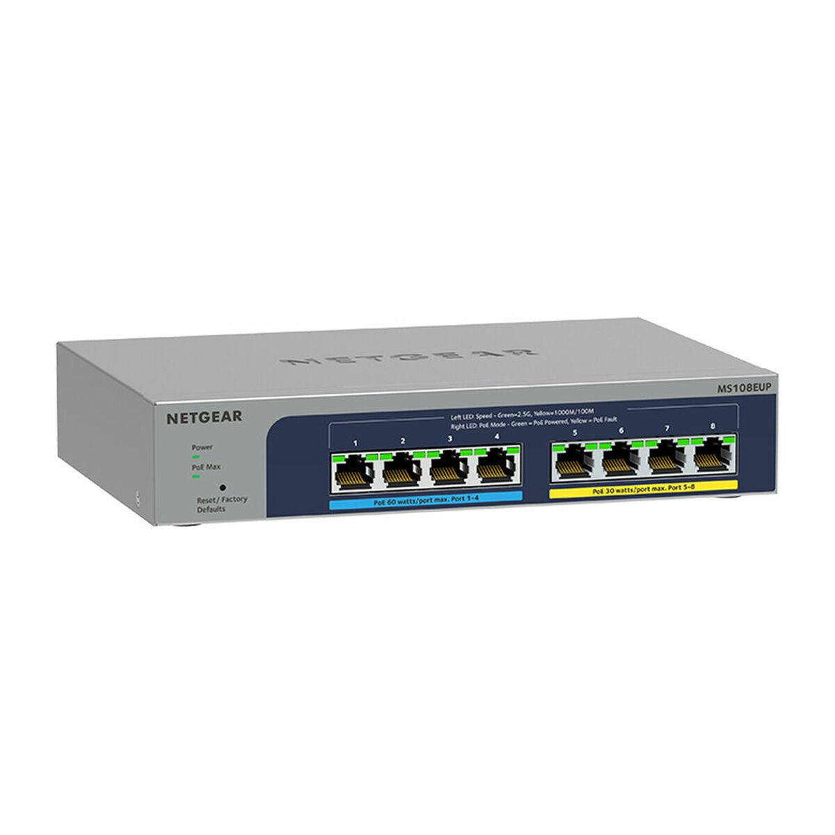 Šakotuvas NETGEAR MS108EUP Managed L2/L3 2.5G Ethernet (100/1000/2500) Power over Ethernet (PoE) Pilkas