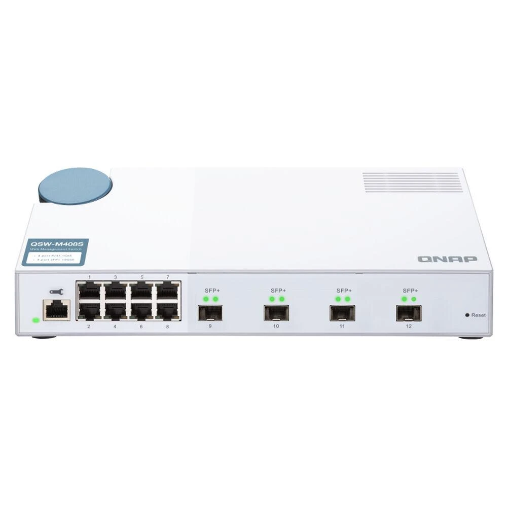 Šakotuvas Qnap Systems QNAP QSW-M408S 8 prievadas 1 Gbps 4 prievadas 10 GbE SFP+ žiniatinklio valdomas jungiklis