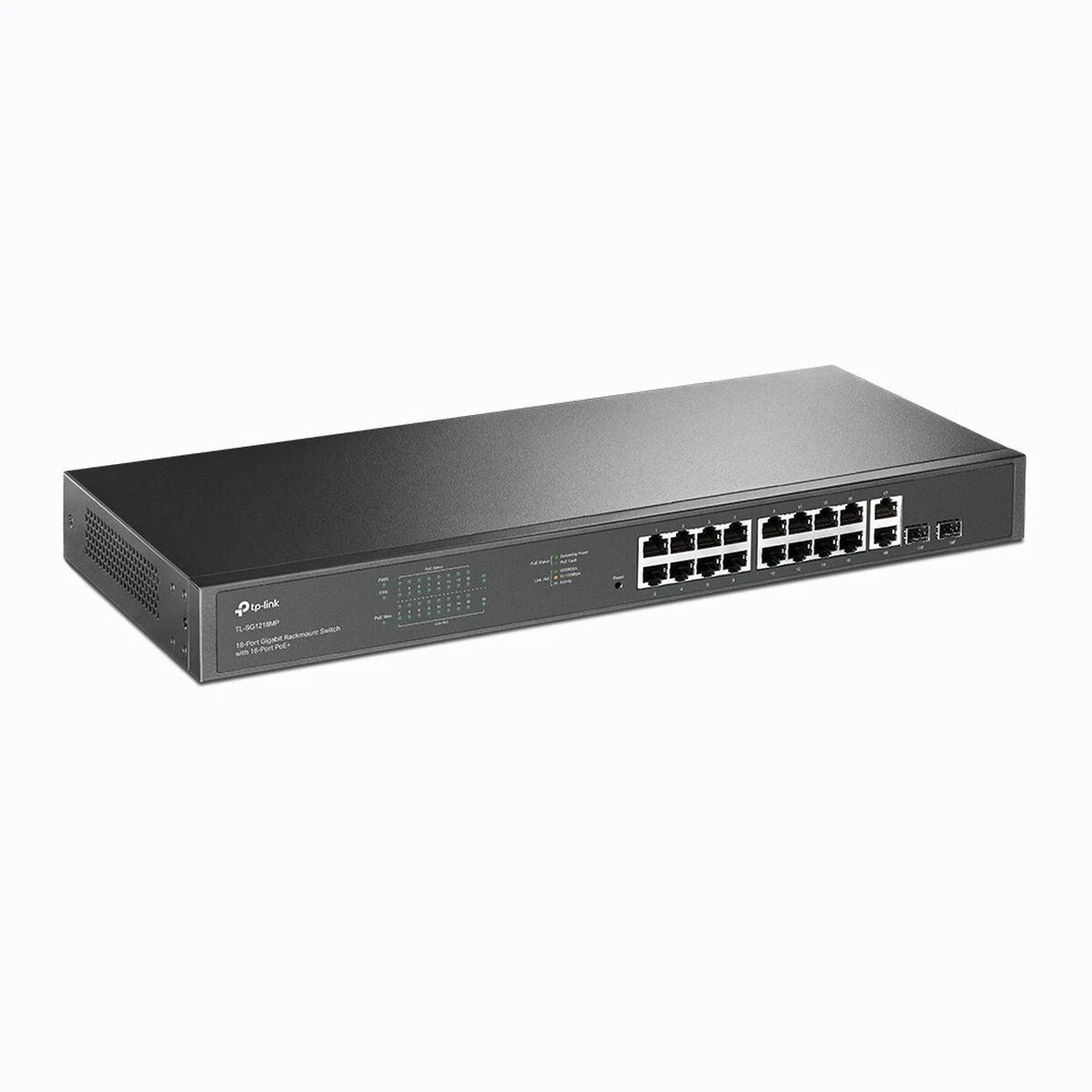 Šakotuvas TP-LINK | Jungiklis | TL-SG1218MP | Nevaldomas | Montuojamas ant stovo | 10/100 Mbps (RJ-45) jungtys kiekis 18 | SFP jungtys kiekis 2 | PoE+ jungtys kiekis 16 | Maitinimo tipas 100-240VAC, 50-60Hz įtampa