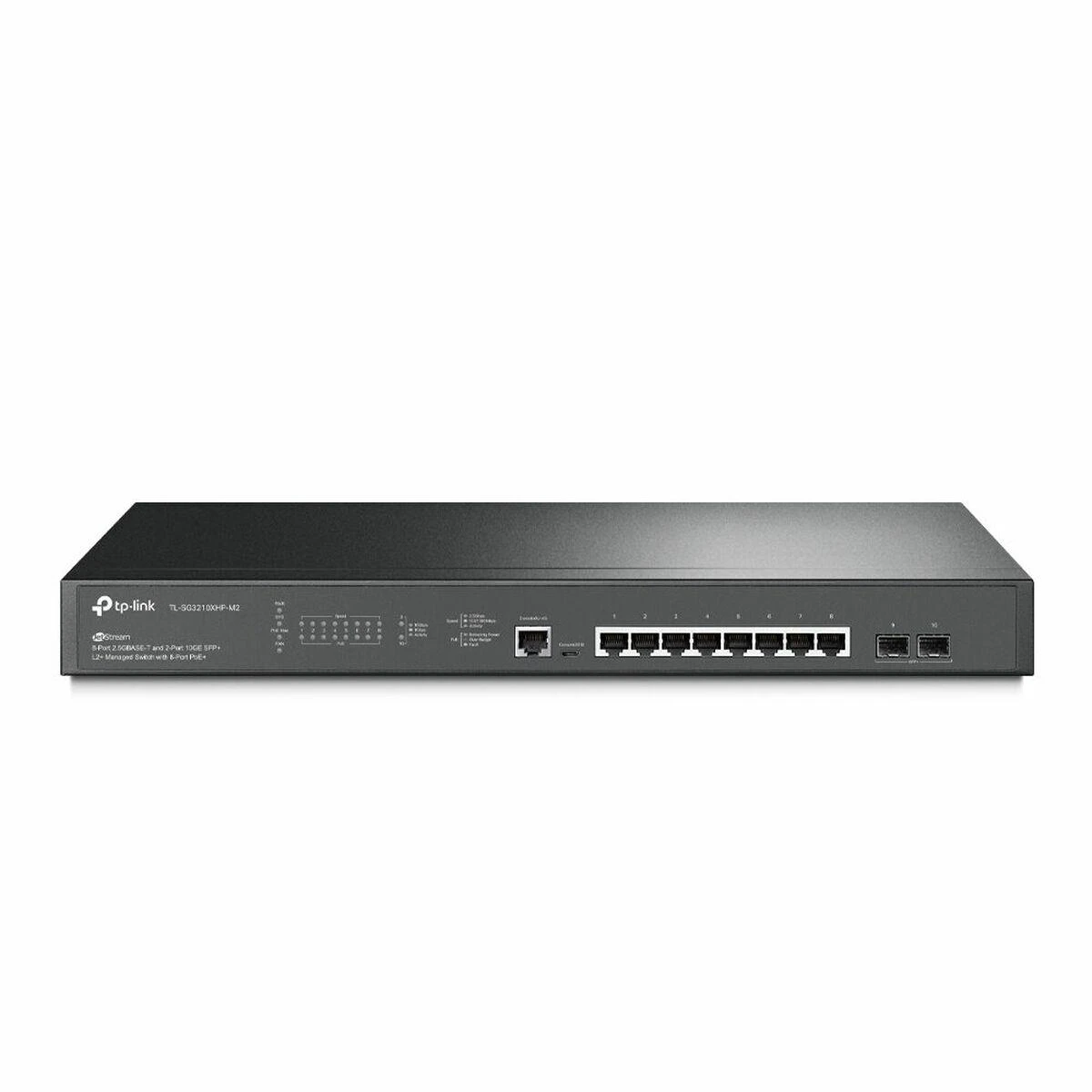 Šakotuvas TP-LINK | 8 prievadų 10/100/2500 Mbps stalinio kompiuterio tinklo jungiklis | SG3210XHP-M2 | Tvarkoma L2+ | Montuojamas ant stovo | SFP+ jungtys kiekis 2 | Maitinimo tipas Išorinis