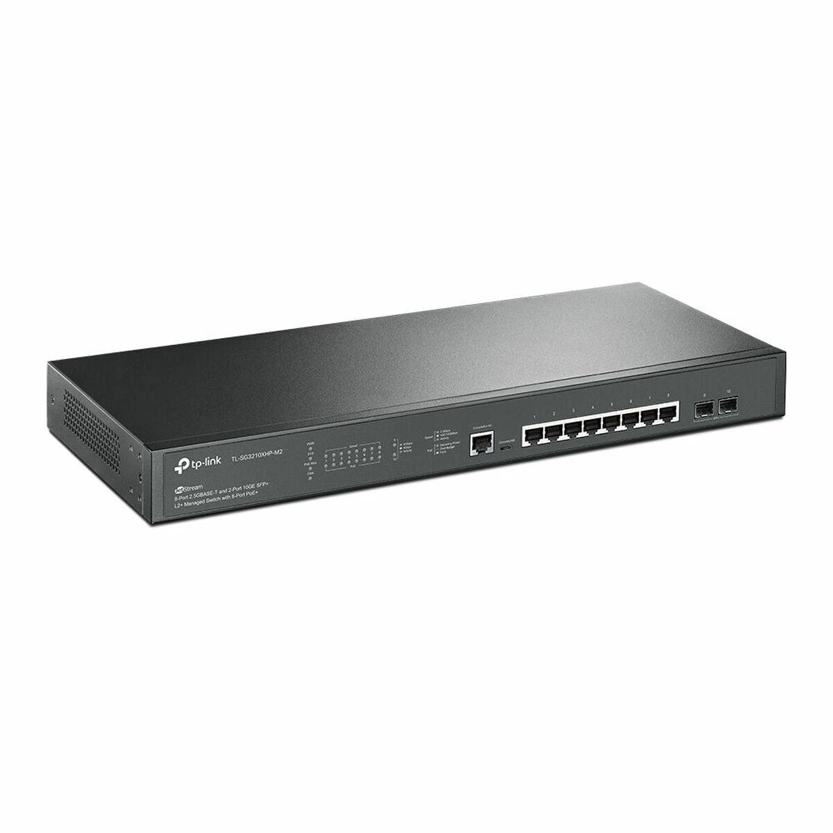 Šakotuvas TP-LINK | 8 prievadų 10/100/2500 Mbps stalinio kompiuterio tinklo jungiklis | SG3210XHP-M2 | Tvarkoma L2+ | Montuojamas ant stovo | SFP+ jungtys kiekis 2 | Maitinimo tipas Išorinis