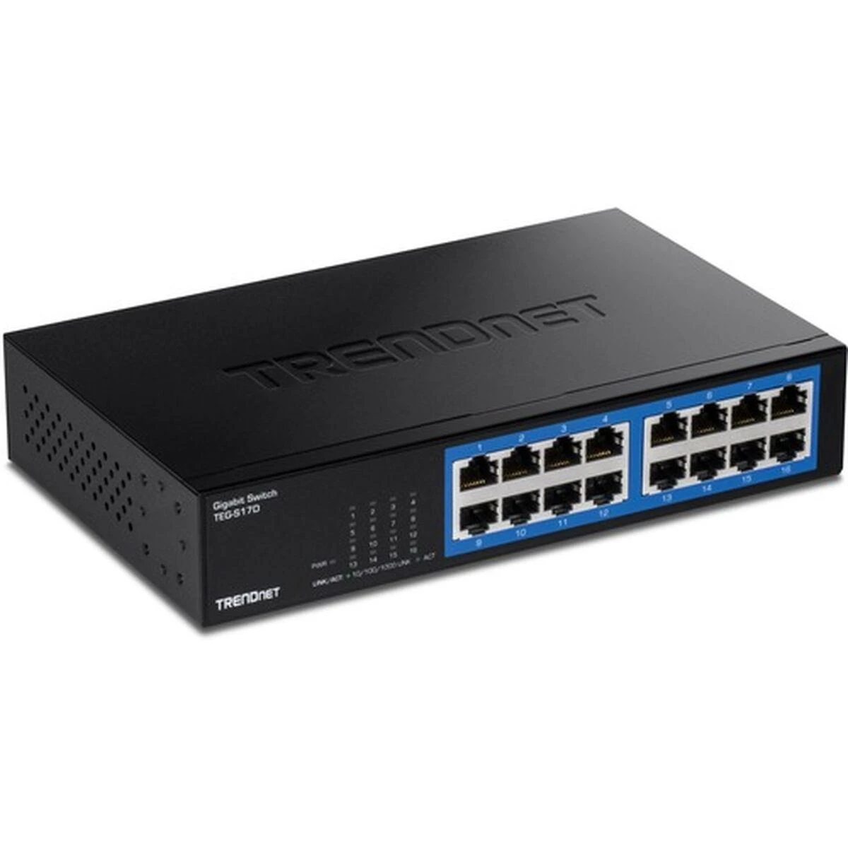 Šakotuvas TRENDNET 16 prievadų Gigabit Desktop Switch / w metalinis dėklas