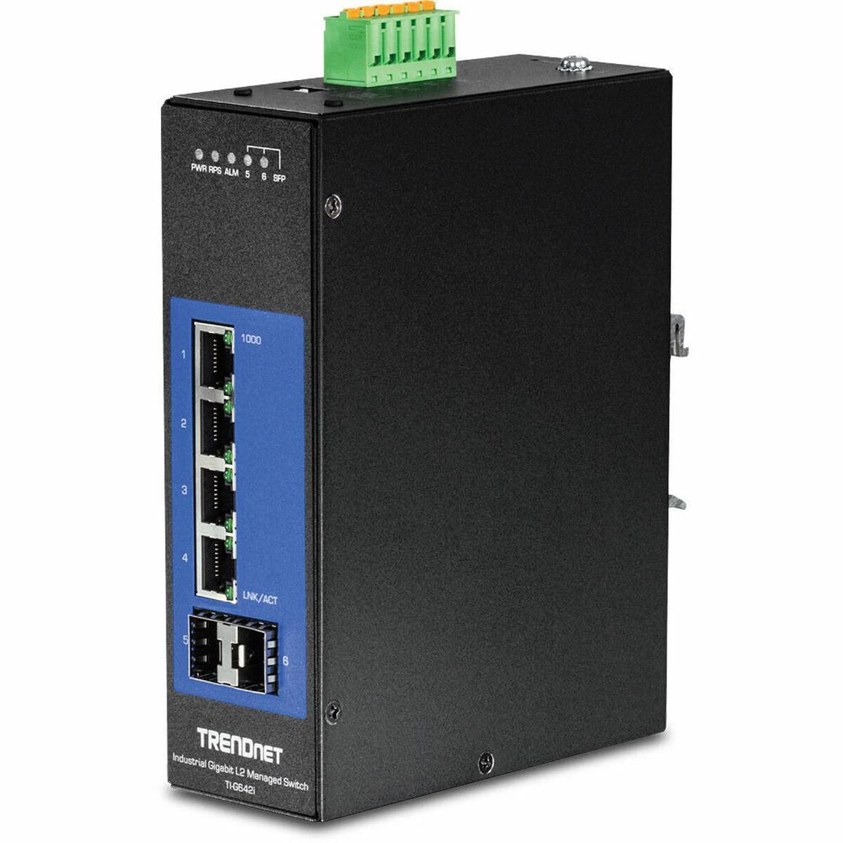Šakotuvas TRENDNET 6 prievadų pramoninis Gigabit L2 valdomas DIN bėgio jungiklis