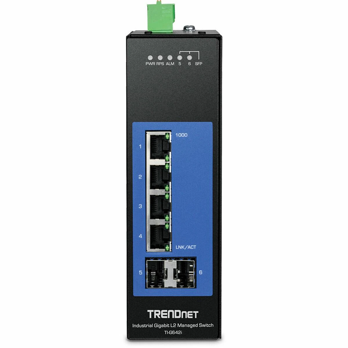 Šakotuvas TRENDNET 6 prievadų pramoninis Gigabit L2 valdomas DIN bėgio jungiklis