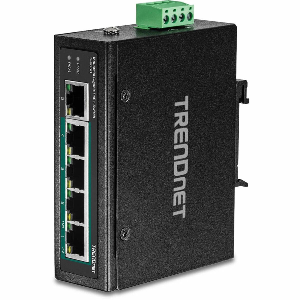 Šakotuvas Trendnet 5-PORT INDUSTRIAL GIGABIT POE+ - DIN-RAIL SWITCH