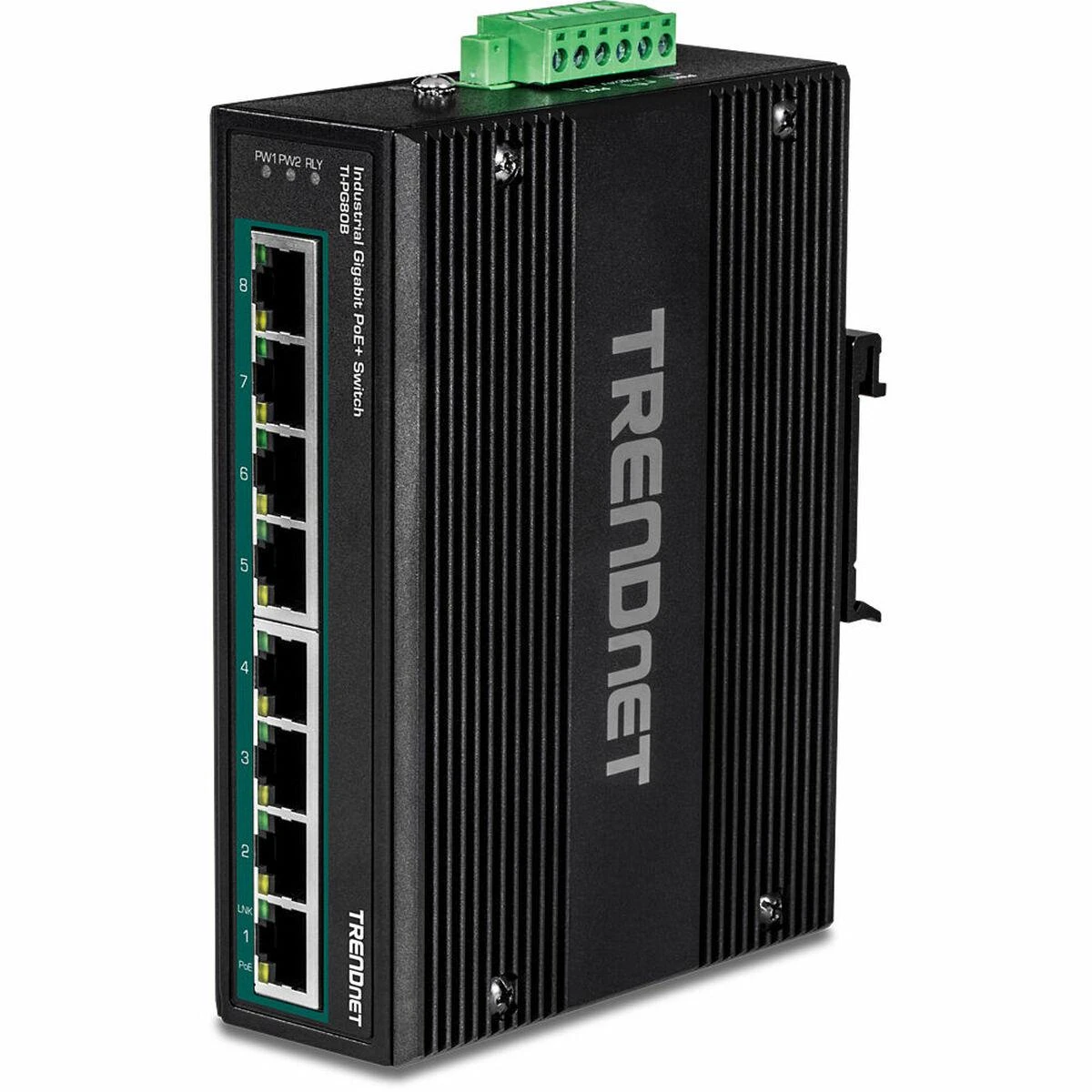 Šakotuvas TRENDnet Industrial Switch 8-Port Gbit PoE+ 24-56V DIN-Rail