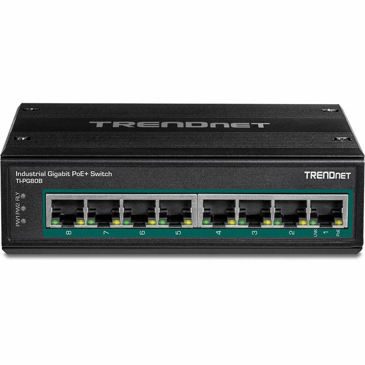 Šakotuvas TRENDnet Industrial Switch 8-Port Gbit PoE+ 24-56V DIN-Rail