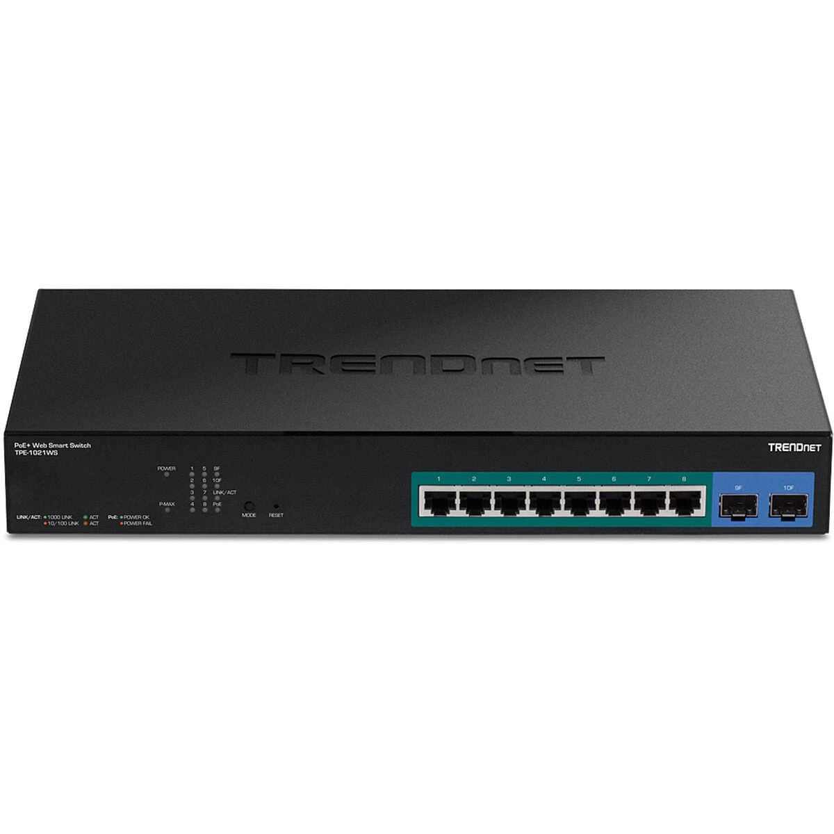 Šakotuvas TRENDnet jungiklis TRENDnet TPE-1021WS 10 prievadų PoE+ Gigabit Web Smart Switch