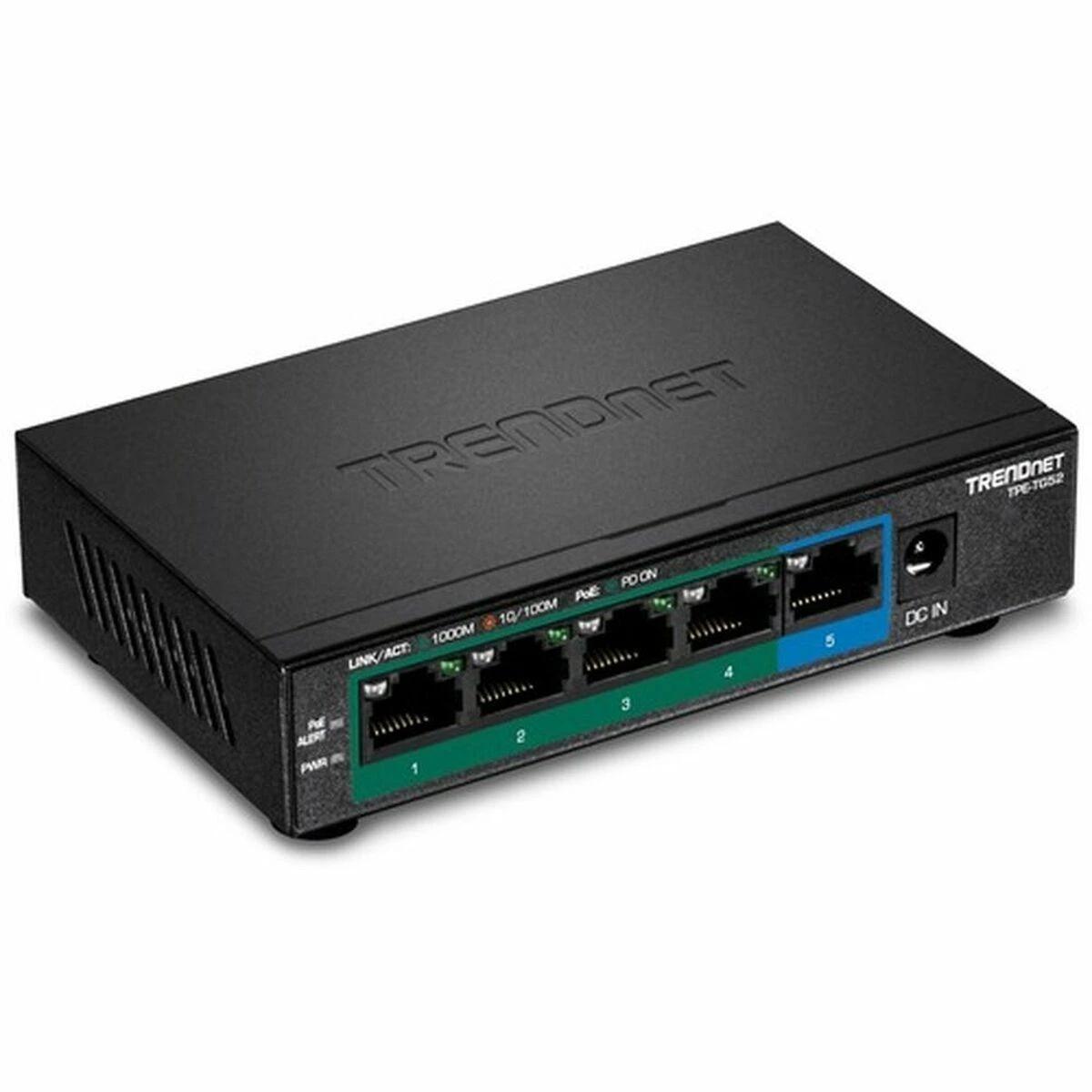 Šakotuvas TRENDnet Switch 5 Port Gbit PoE+ 32W Metall