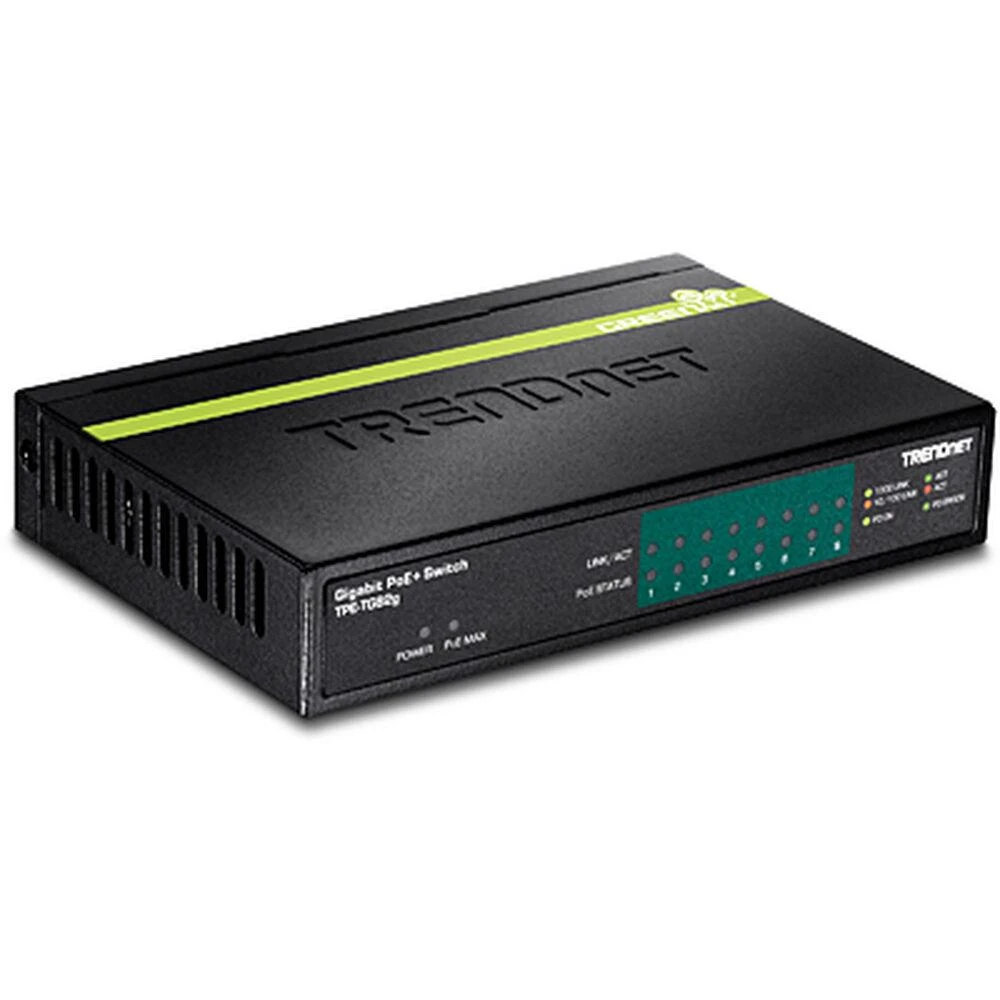 Šakotuvas TRENDnet Switch 8 Port Gbit PoE+ 61W Metall