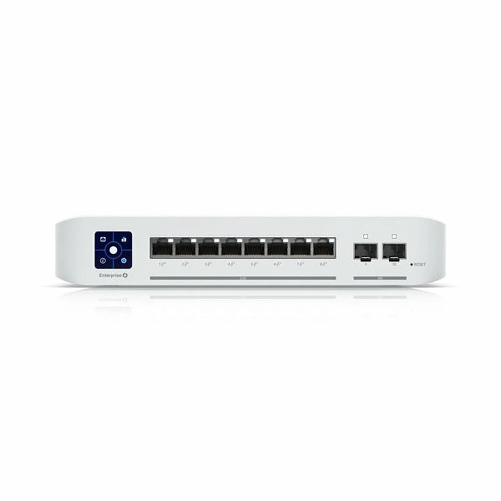UBIQUITI USW-ENTERPRISE-8-POE UNIFI SWITCH 8x 2.5GB/S RJ45 POE+ 2x 10GB/S SFP+ TOUHSEKRANAS IŠ VISO 120W
