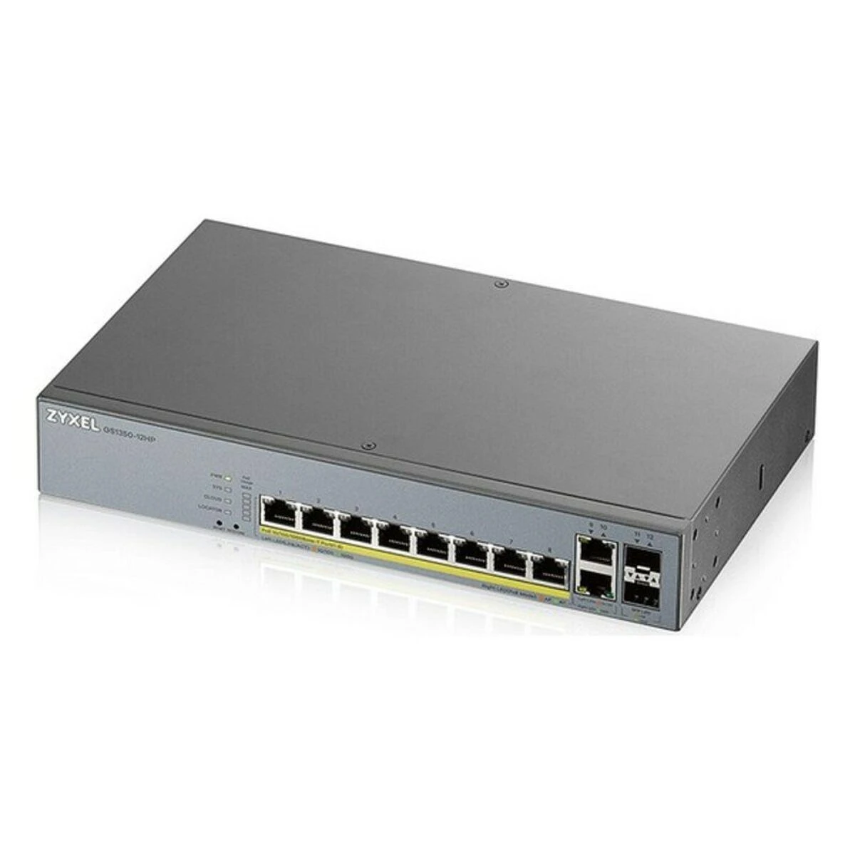 Šakotuvas ZYXEL GS1350-12HP, 12 prievadų valdomas CCTV POE komutatorius, didelio nuotolio, 130 W (1 metų NCC PRO paketo licencija) (5 metų garantija)