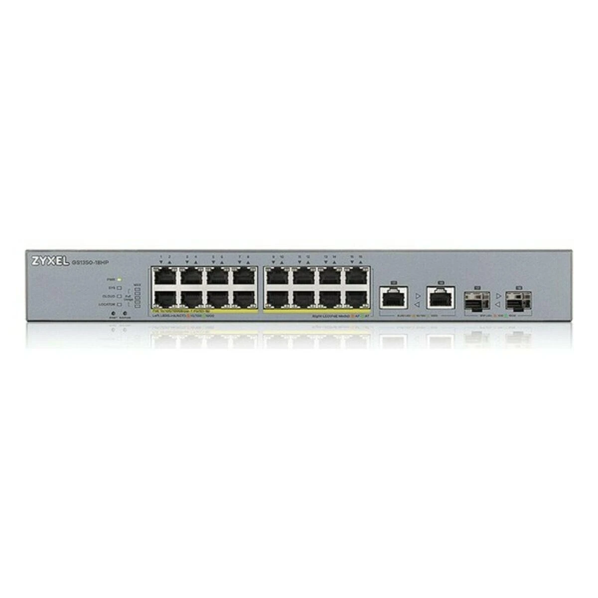 Šakotuvas ZYXEL GS1350-18HP, 18 prievadų valdomas CCTV POE komutatorius, didelio nuotolio, 250 W (1 metų NCC PRO paketo licencija) (5 metų garantija)