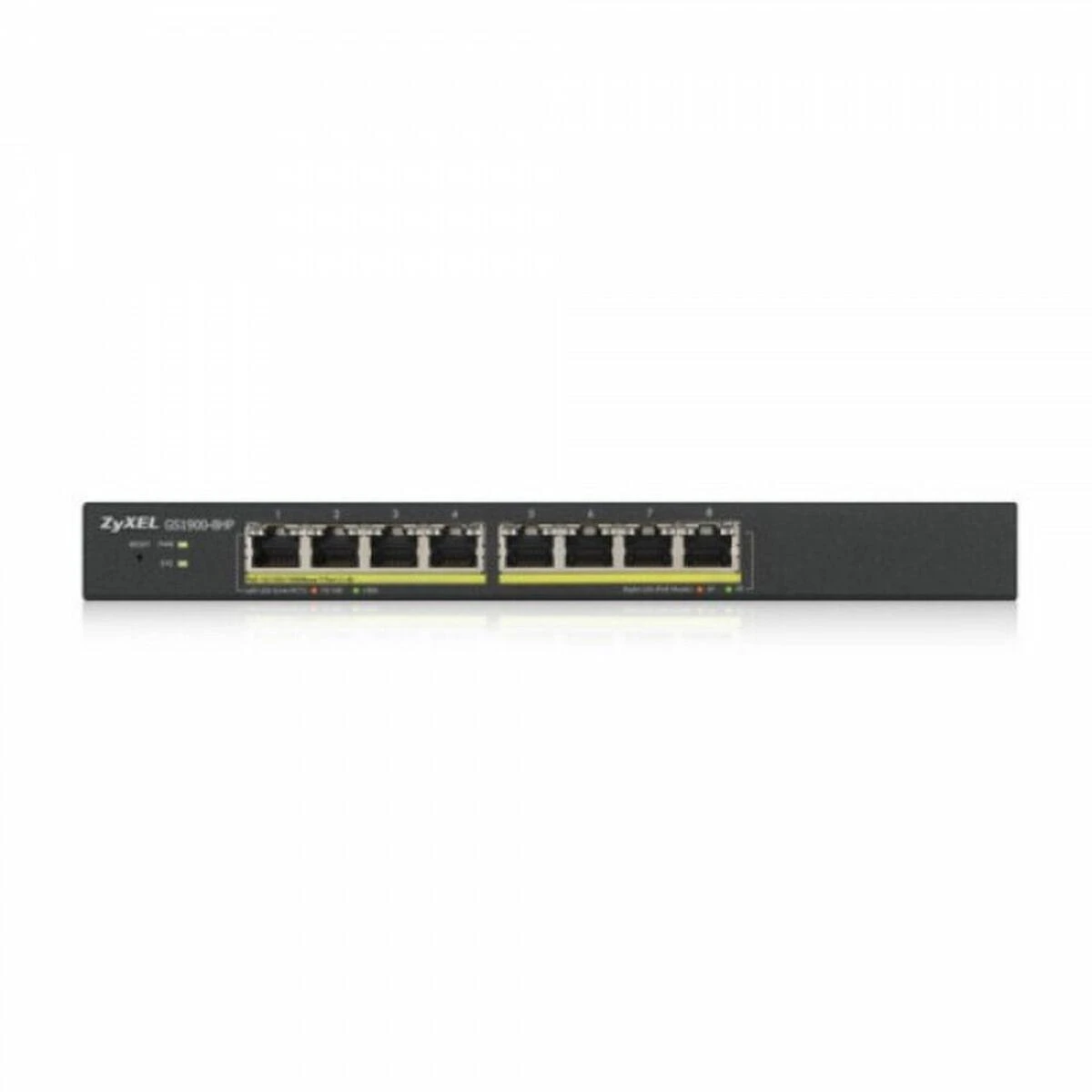 Šakotuvas ZYXEL GS1900-8HP V3, 8-PORT GBE L2 POE SMART SWITCH, 802.3AT, DESKTOP, FANLESS, 77 WATT (5Y WARRANTY)