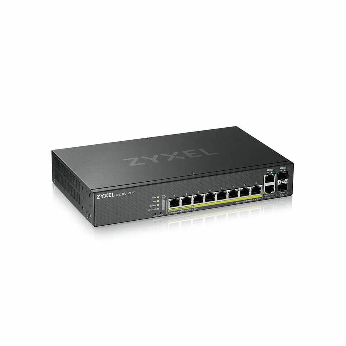 Šakotuvas ZYXEL GS2220-10HP, ES REGIONAS, 8 PRIEVADŲ GBE L2 POE KOMUTATORIUS SU GBE UPLINK (1 METŲ NCC PRO PACK LICENCIJA) (5 METŲ GARANTIJA)