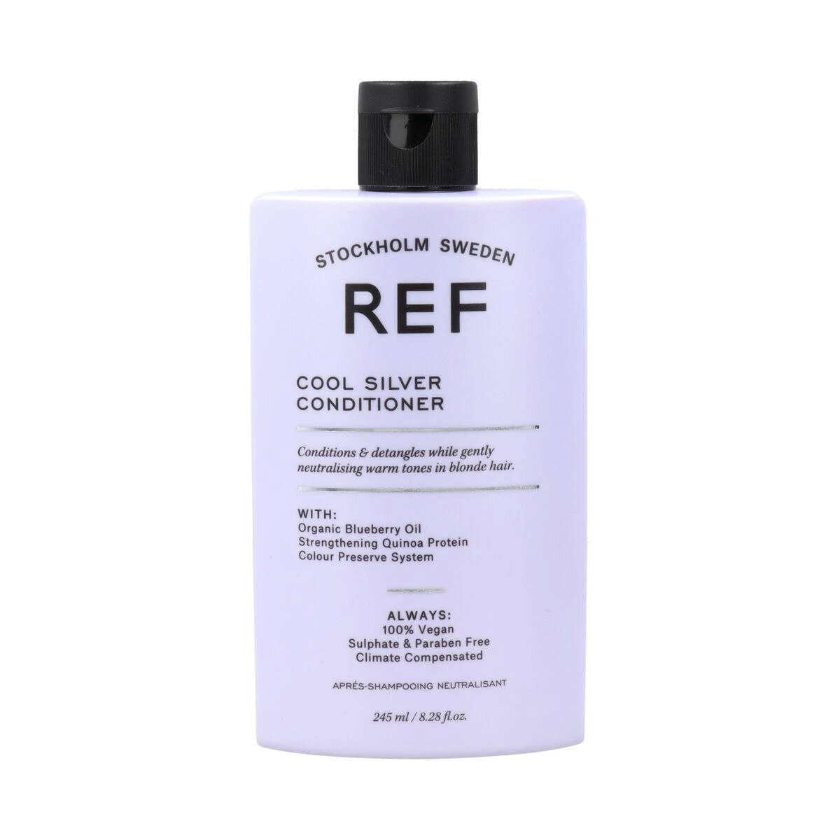 REF Cool Sidabrinis plaukų kondicionierius be sulfatų, neutralizuojantis šiltus atspalvius, 245 ml