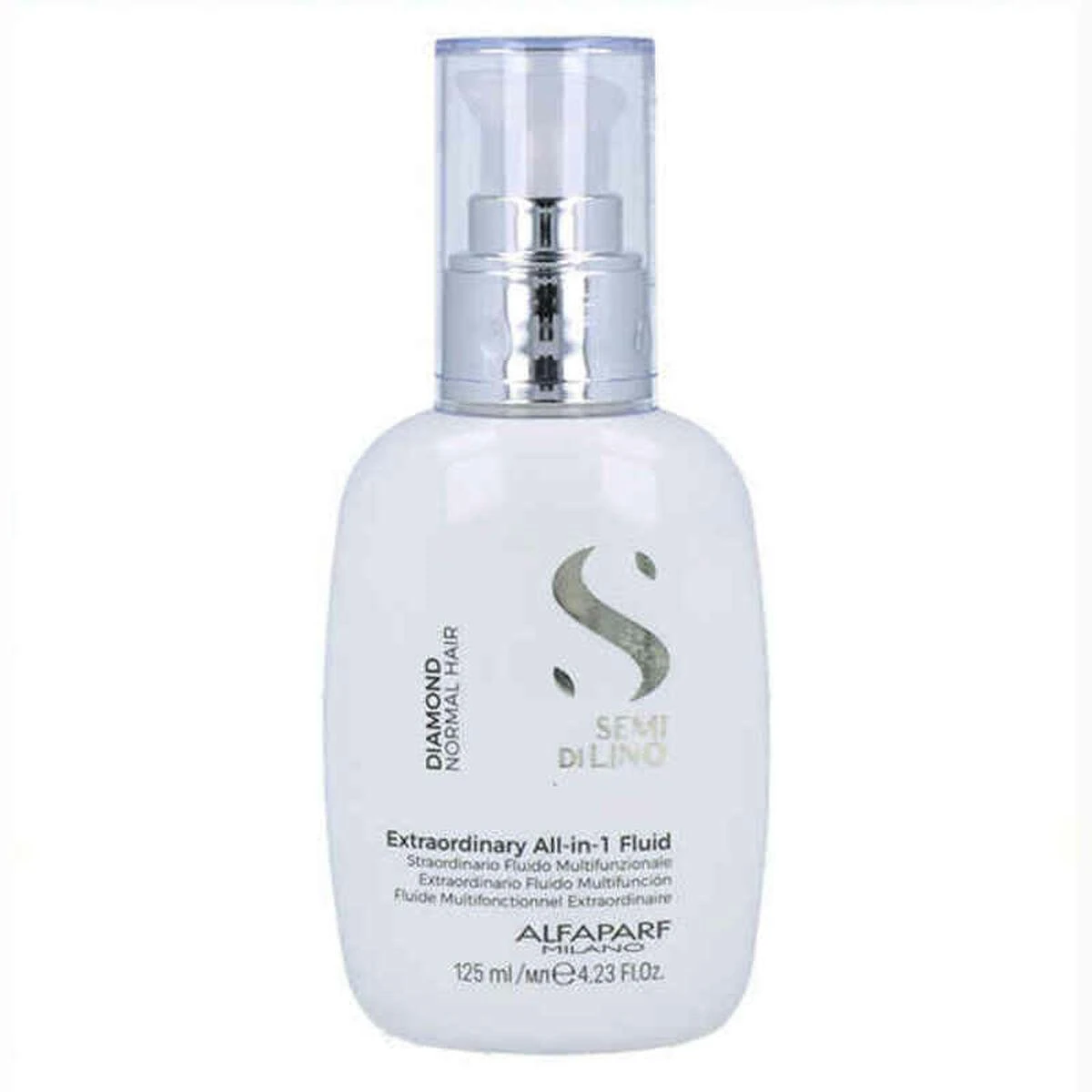 "Alfaparf Milano Semi Di Lino Diamond Extraordinary All-In-1 Fluid" nenuplaunamoji plaukų priežiūros priemonė 125ml