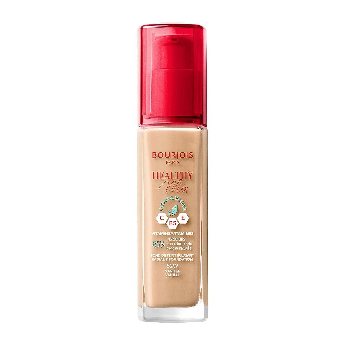 Makiažo pagrindas ,,Bourjois Healthy Mix Radiant Foundation", spalva: 52W Vanilla, 30ml