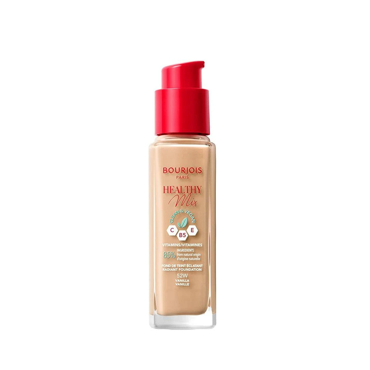 Makiažo pagrindas ,,Bourjois Healthy Mix Radiant Foundation", spalva: 52W Vanilla, 30ml