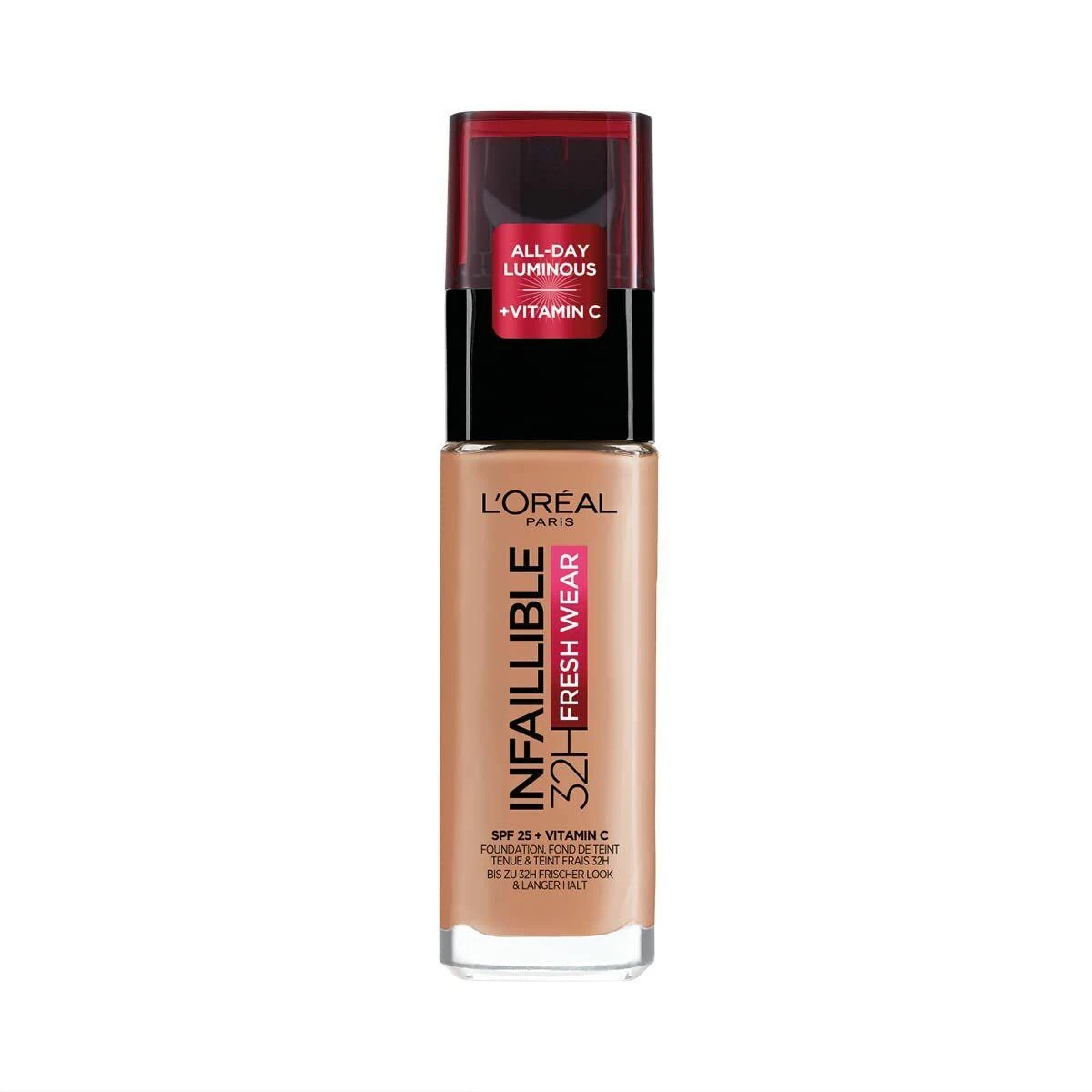L’Oréal Paris Make-Up Designer Ineutralfaillible Founeutraldationeutral 300 Ambre/Amber Buteliukas su pompa Skystis