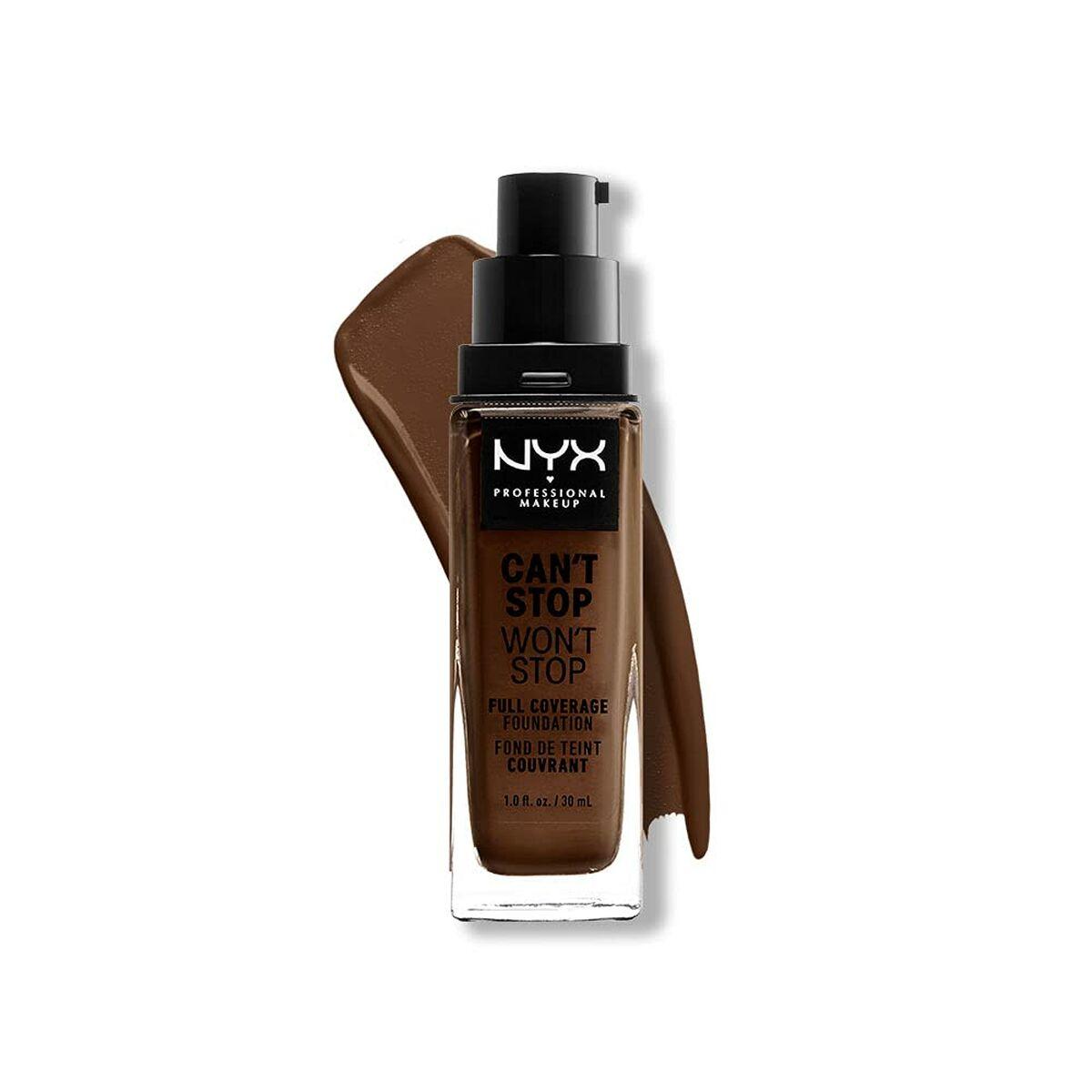 Nyx Can't Stop Won't Stop pilnai dengiantis makiažo pagrindas "Chestnut" 30ml