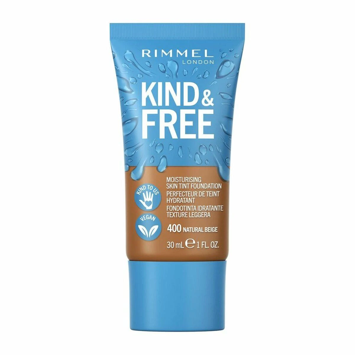 "Rimmel London Kind and Free Skin Tint makiažo pagrindas 400-Natural rusvai gelsvas