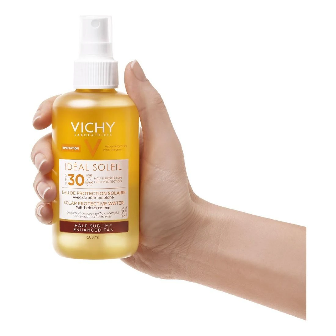 Vichy Ideal Soleil Solar Protective Water Enhanced Tan SPF30+ Apsauginis purškiklis su betakarotenu, 200 ml