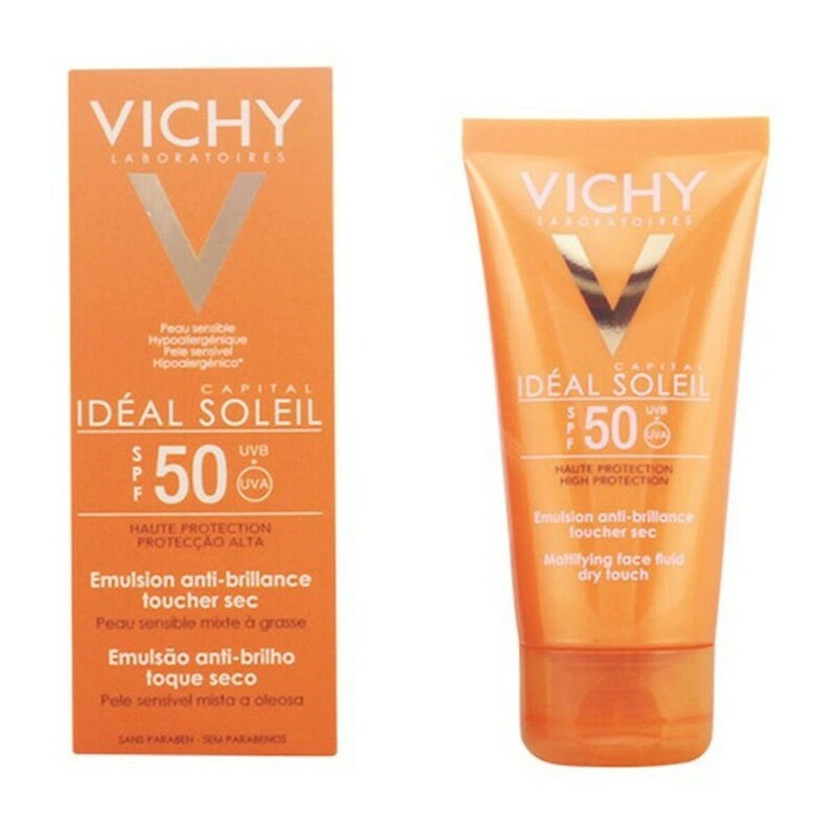 Vichy Ideal Soleil Mattifying Face Fluid Dry Touch Spf50 apsauginis saulės kremas veidui 50ml
