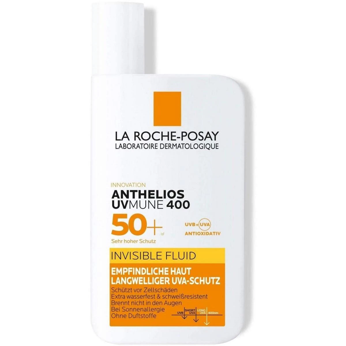 La Roche-Posay Anthelios UVMUNE 400 Invisible Fluid SPF 50+ apsauginis kremas nuo saulės jautriai odai, 50 ml