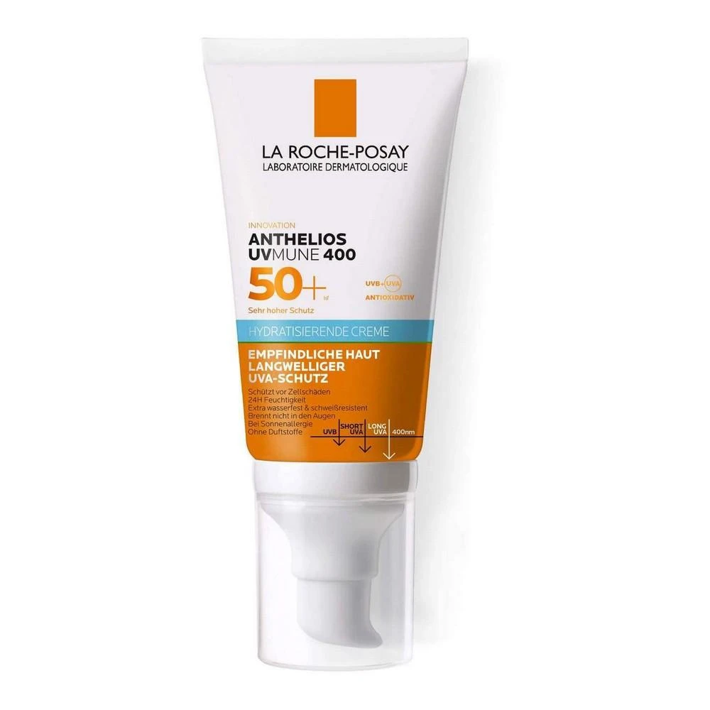 La Roche-Posay Anthelios UVMune 400 Hydrating Kreminis Face SPF 50+ apsauginis kremas nuo saulės jautriai veido odai, 50 ml