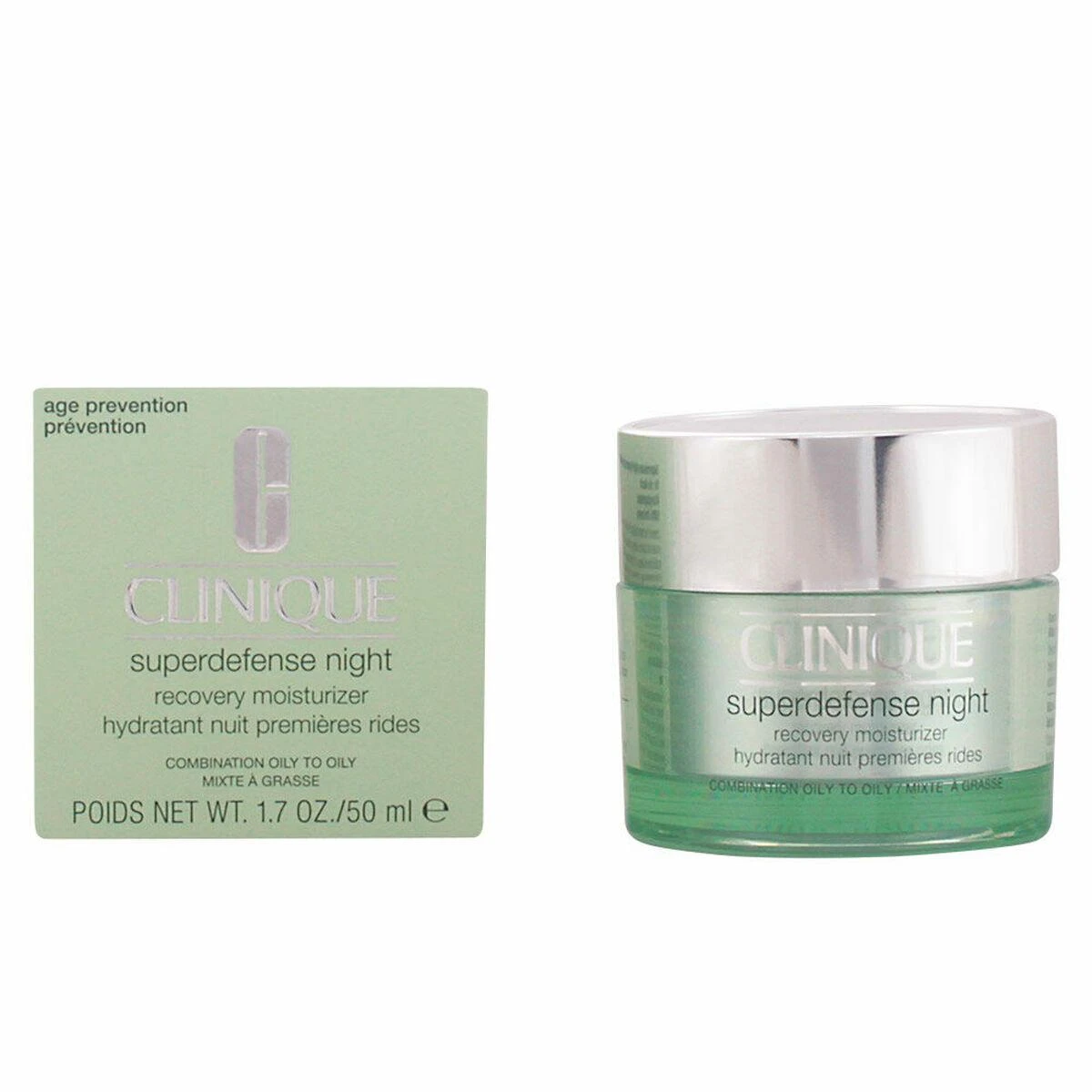 Clinique Superdefense Night Recovery atstatantis naktinis veido kremas mišriai / riebiai odai, 50 ml