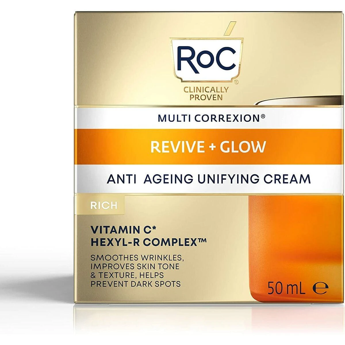 ROC Multi Correxion Anti-Ageing Unifying Cream Rich kremas nuo senėjimo sausai ir dehidratuotai odai, 50 ml