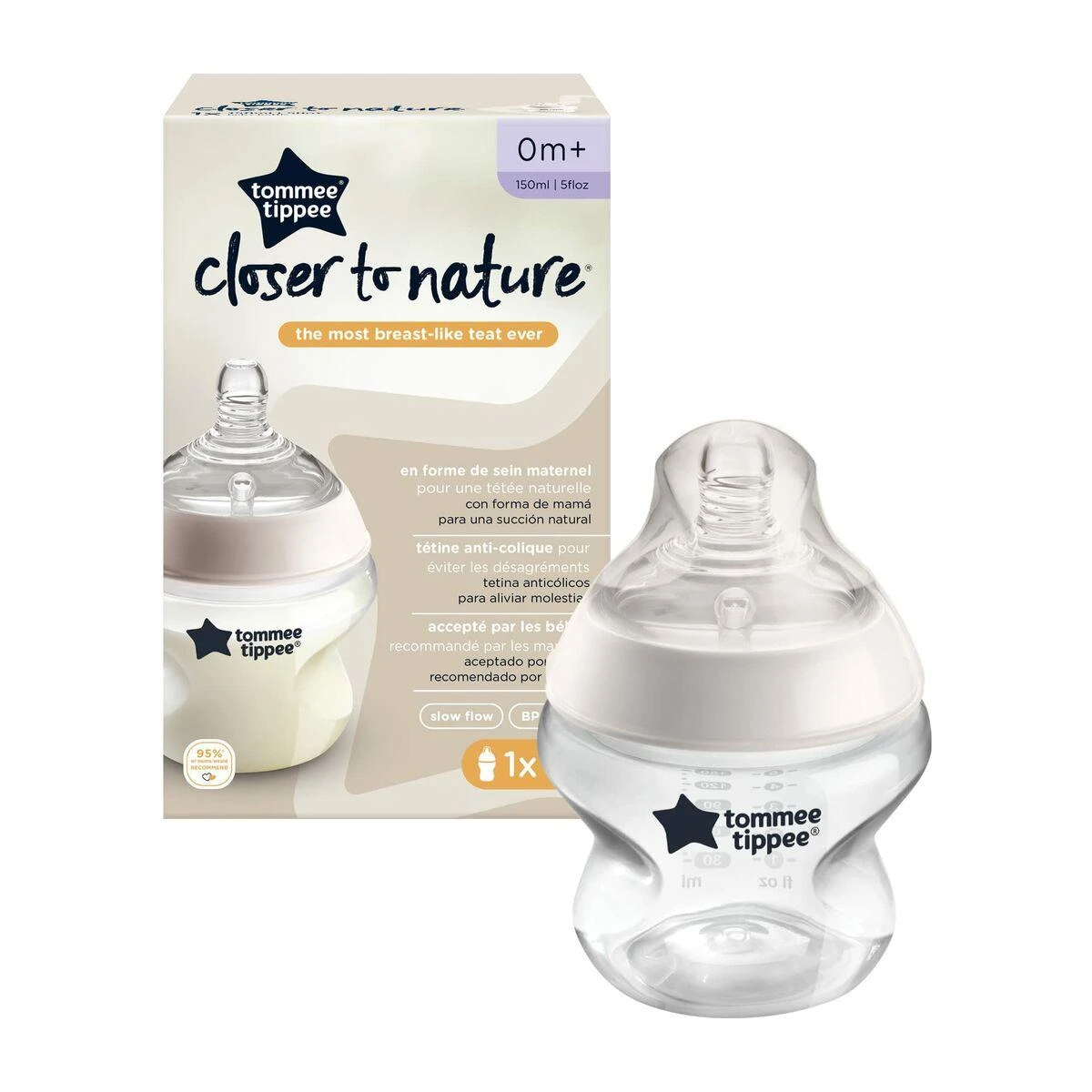 TOMMEE TIPPEE Natural Start buteliukas, su sterilizavimo funkcija, 150 ml, 42240091