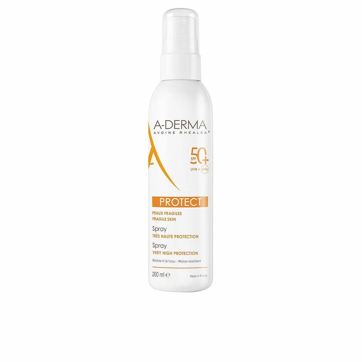 A Derma "Aderma Protect Purškiklis" labai aukštos apsaugos nuo saulės purškalas SPF 50+ 200ml