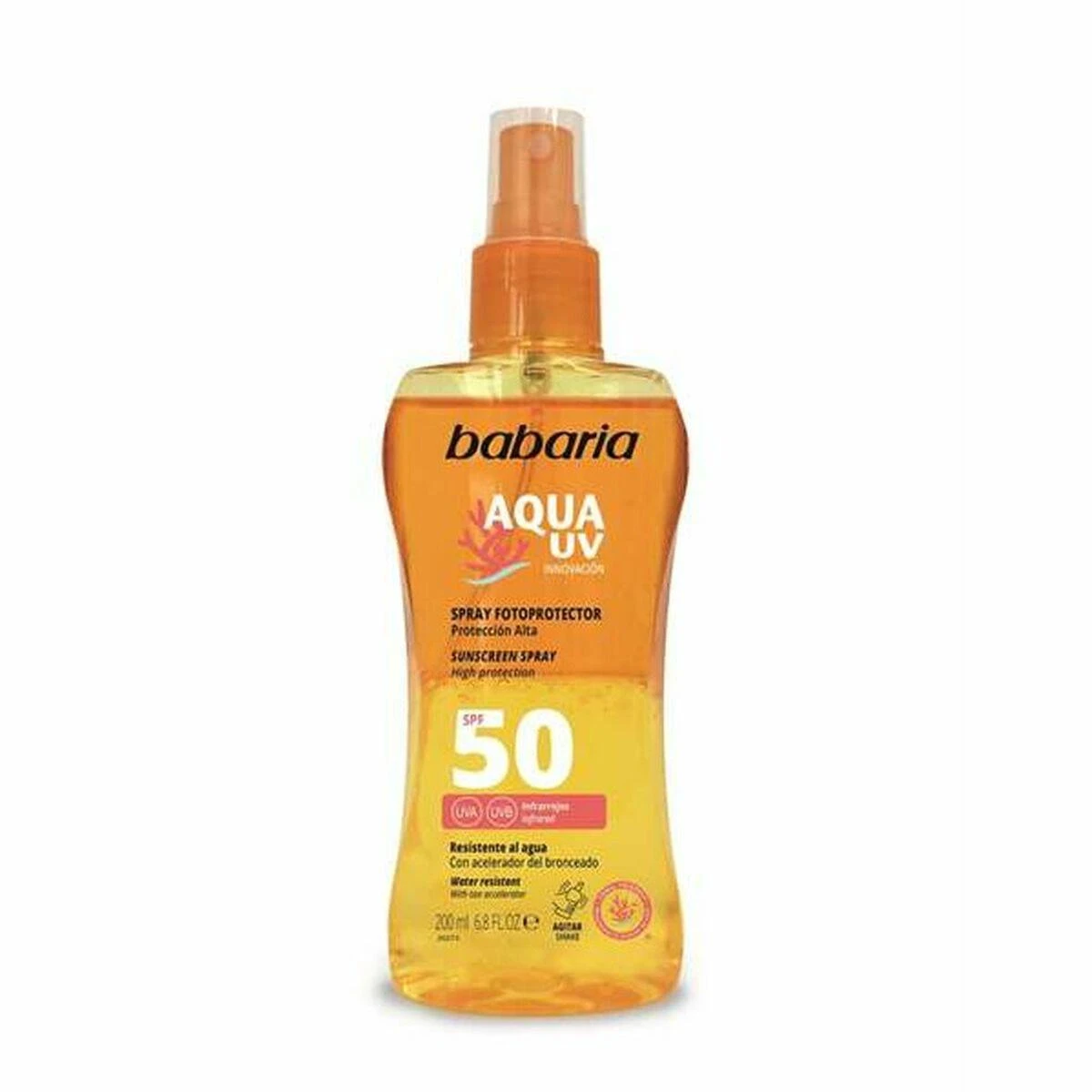 "Babaria Sun" apsauginis kremas nuo saulės Bifazinis Spf50 purškiklis 200ml