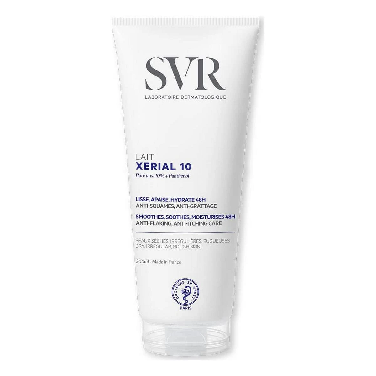 SVR Xerial 10 Anti-Flaking, Anti-Itching Care kūno pienelis su 10% šlapalo, 200 ml