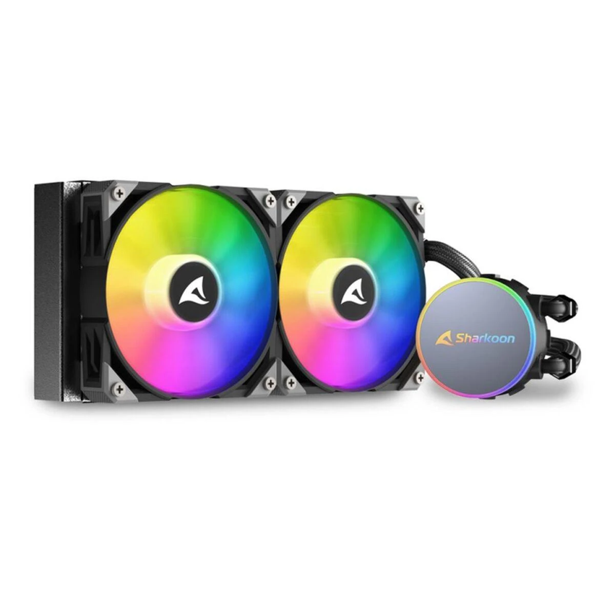 Sharkoon S70 RGB aušinimo sistema su dviem ventiliatoriais