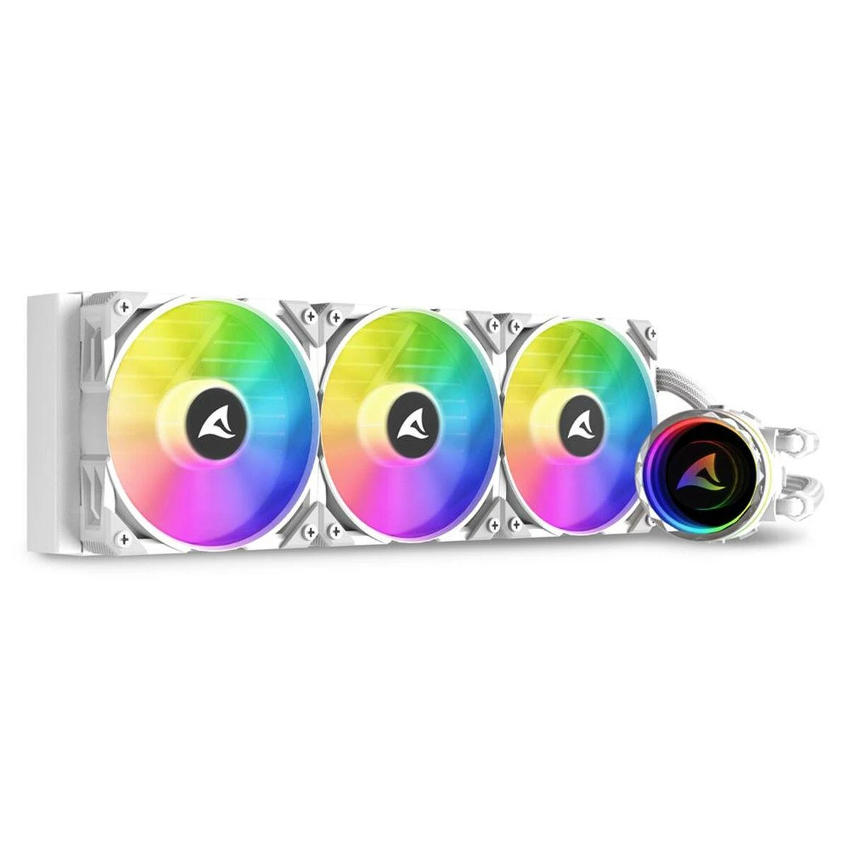 Sharkoon S90 RGB baltas aušinimas su trimis ventiliatoriais