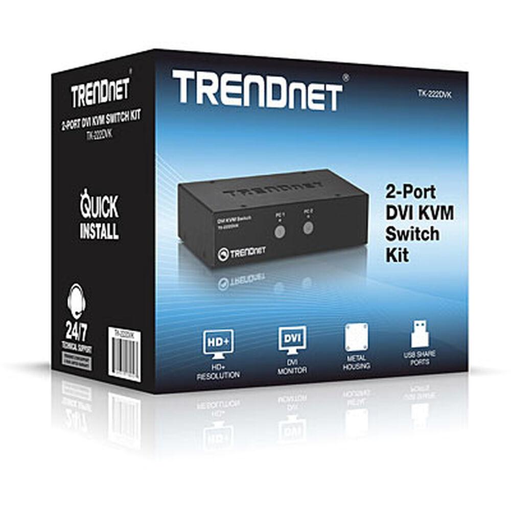 TRENDnet KVM 2 prievadų DVI jungiklių rinkinys – TK-222DVK